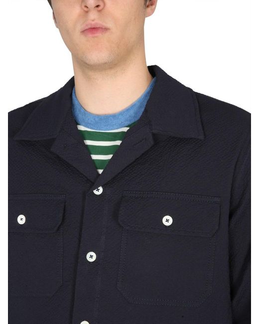 Howlin' By Morrison Blue Long-Sleeved Button-Up Shirt for men