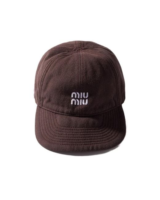 Miu Miu Red Denim Baseball Cap