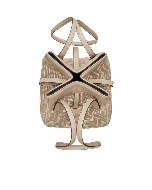 Fendi White Origami Ff Jacquard Mini Shoulder Bag