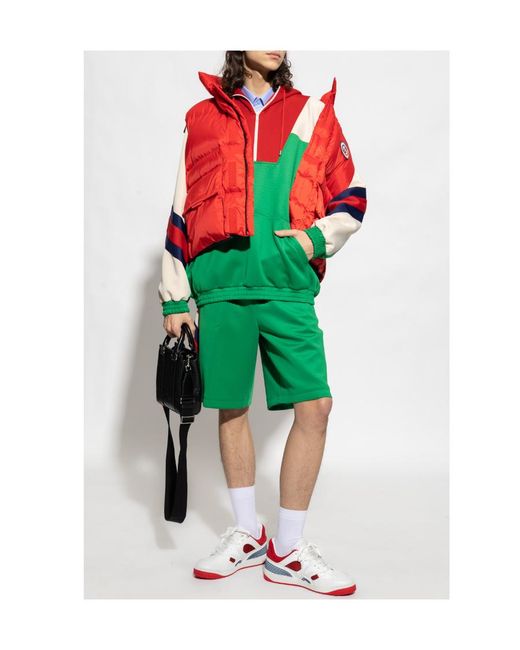 Gucci Green Side Stripe-Detail Shorts for men