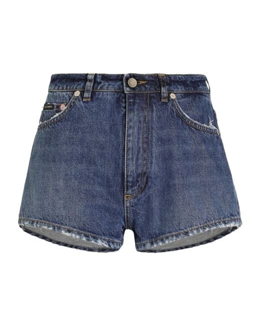 Dolce & Gabbana Blue High-Rise Denim Shorts