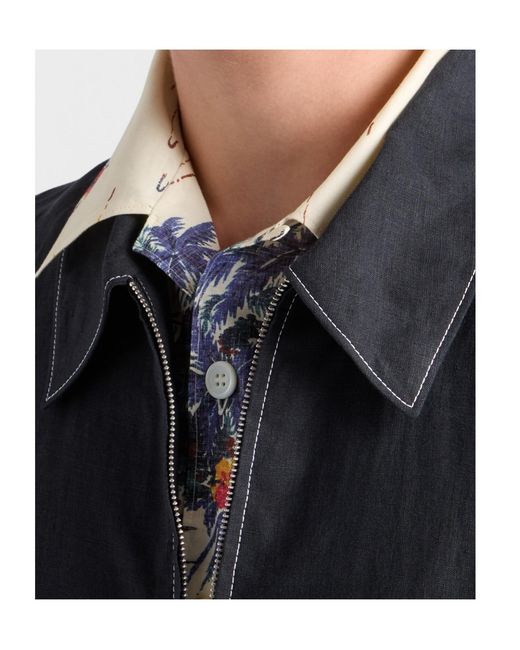 Prada Blue Cotton Blouson Jacket for men