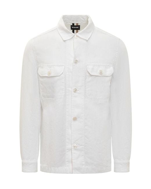 Boss White Lapel Casual Jacket for men