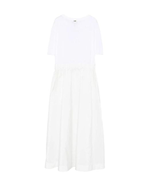 Herno White Short-Sleeved Dress