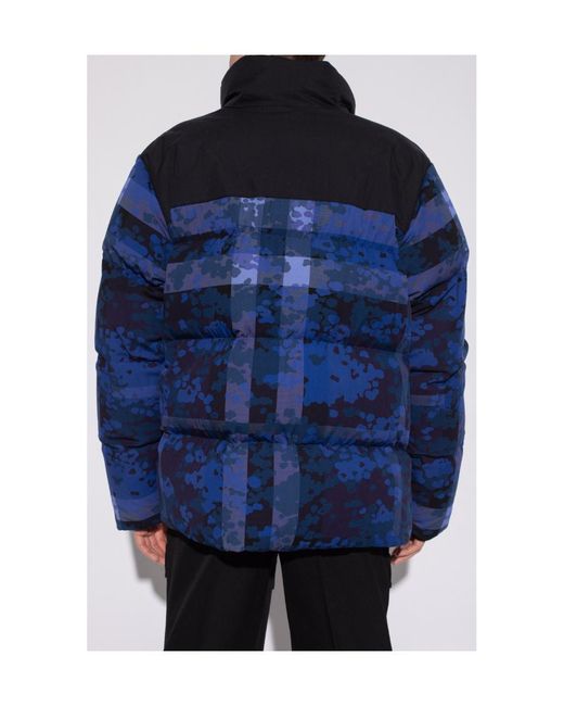 Burberry Blue Camouflage Check Thermoregulated Puffer Jacket for men