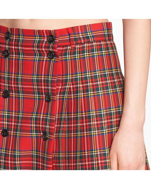 Miu Miu Red Plaid Skirt