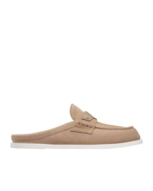 Dior White Christian Boy Logo Debossed Slip-On Sandals