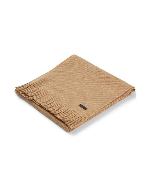 Boss White Albas Wool Logo Scarf for men