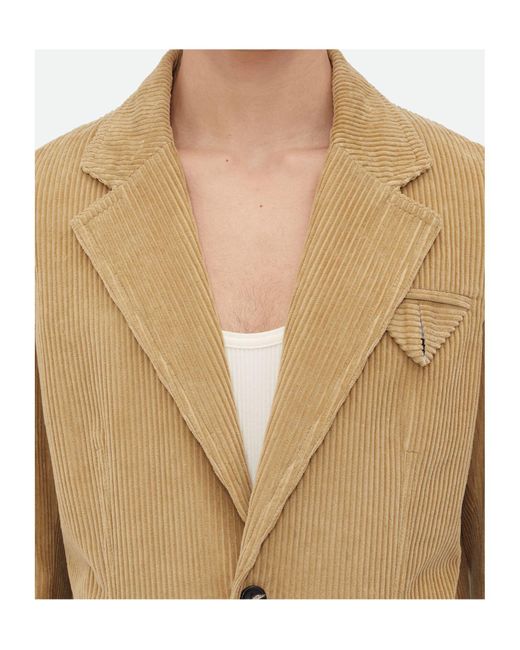 Bottega Veneta Natural Single Breasted Corduroy Jacket for men