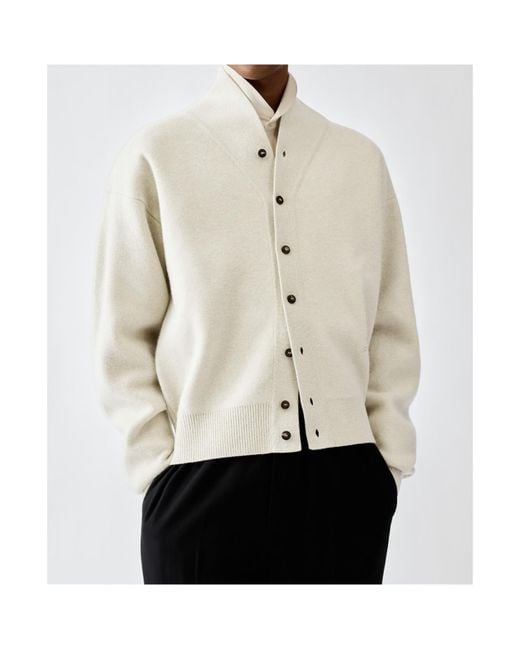 Jacquemus White Button-Up Knit Cardigan for men
