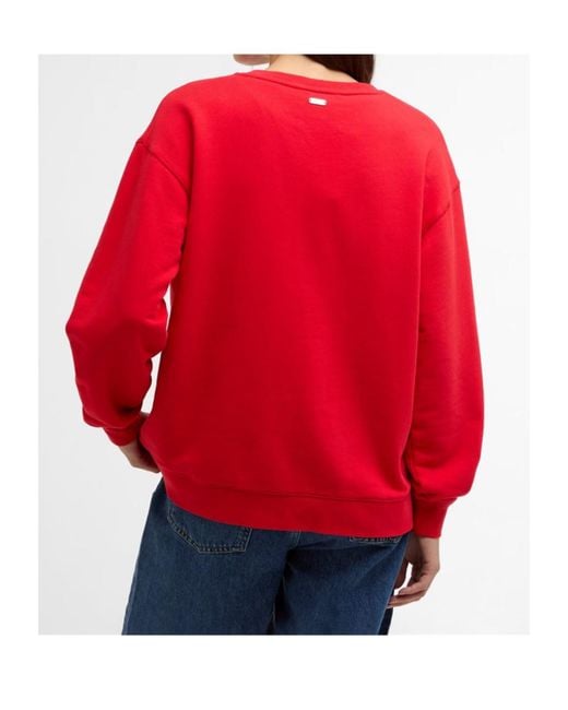 Barbour Red Logo Crew Neck Sweatshirt