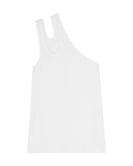 REMAIN Birger White Jersey One-Shoulder Top Bright