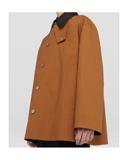 Jil Sander Brown Lightweight Caban Coat for men