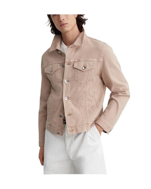 Brunello Cucinelli Natural Buttoned Slim-Fit Denim Jacket for men