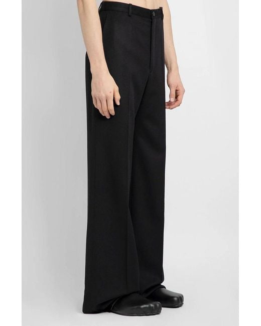 Balenciaga Black Pleat Tailored Trousers for men