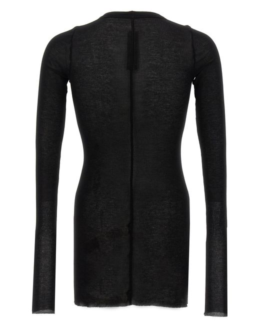 Rick Owens Black Rib Ls T-Shirt for men