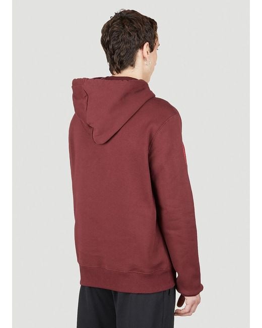 Lanvin Red Curb Lace Hoodie for men