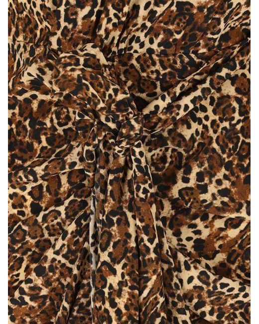Isabel Marant Brown Patterned Long-Sleeved Dress