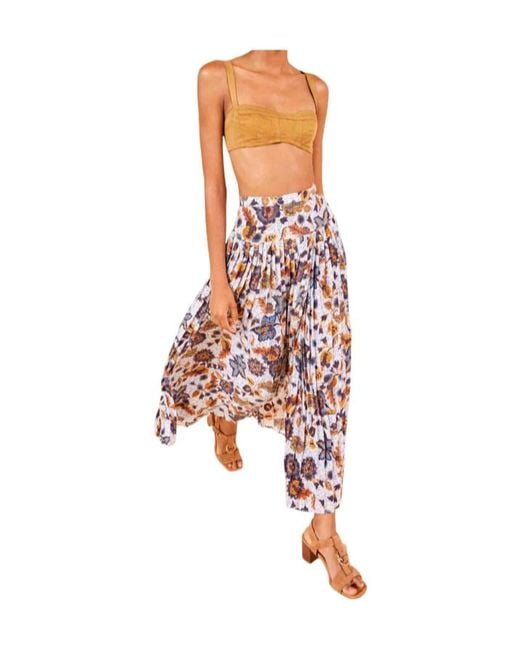 Ulla Johnson Red Alexi Midi Skirt