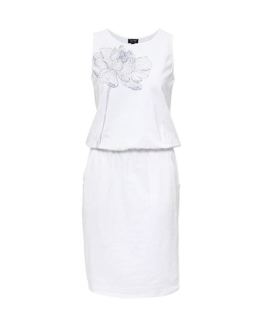 Armani Jeans White Sleeveless Printed Dress