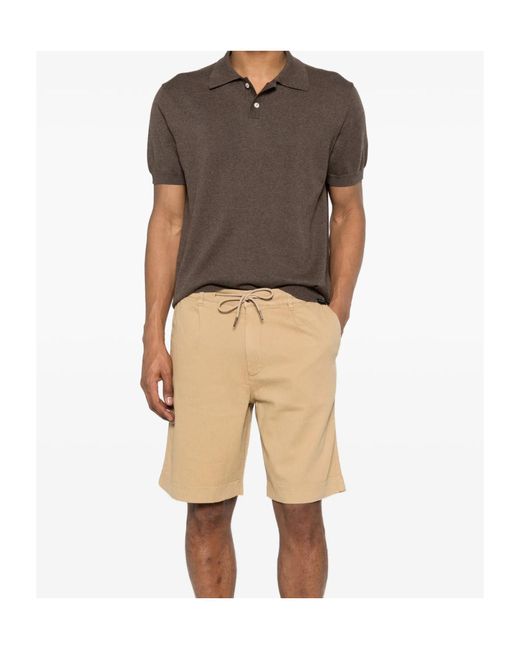 Woolrich Brown Knitted Polo for men