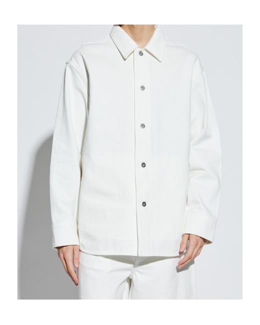 Jil Sander White Long-Sleeved Denim Shirt for men