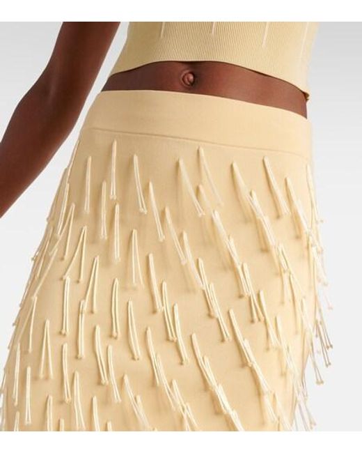 Galvan Natural Depois Embellished Jersey Maxi Skirt