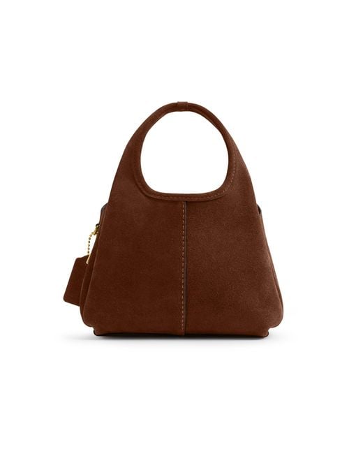 COACH Brown Lana 19 Suede Shoulder Bag