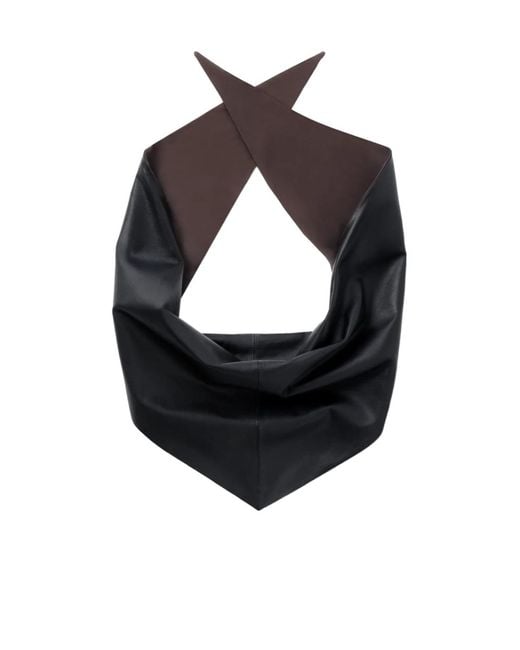 Lemaire Black Traingle-Shape Two-Toned Scarf for men