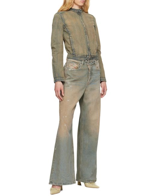 DIESEL Green De-Mornin Zip-Up Jacket
