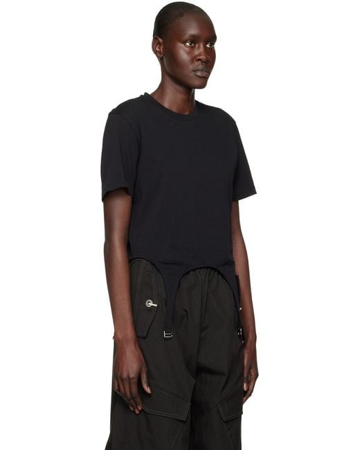 Dion Lee Black Short-Sleeved Garter T-Shirt for men