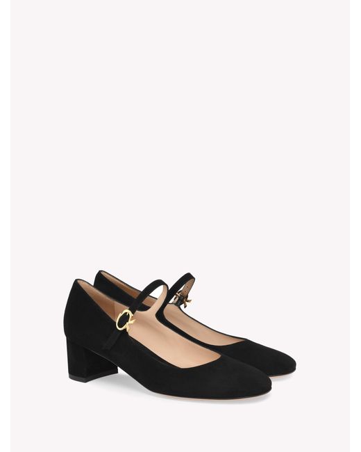 Gianvito Rossi Black Mary Jane Block-Heel Pumps