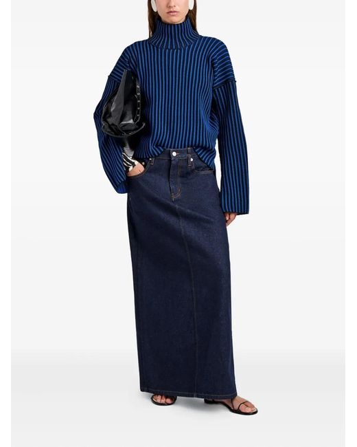 Proenza Schouler Blue Elysia Ladder Stripe Sweater
