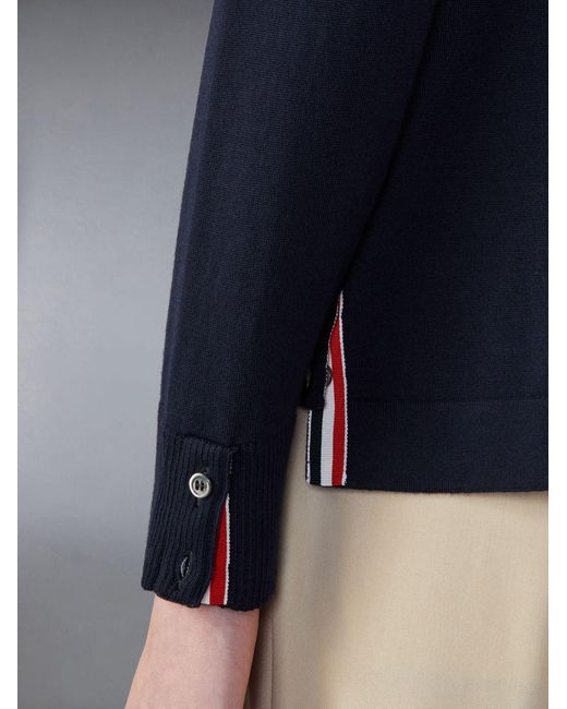 Thom Browne Black Rwb Stripe Buttoned Cardigan for men