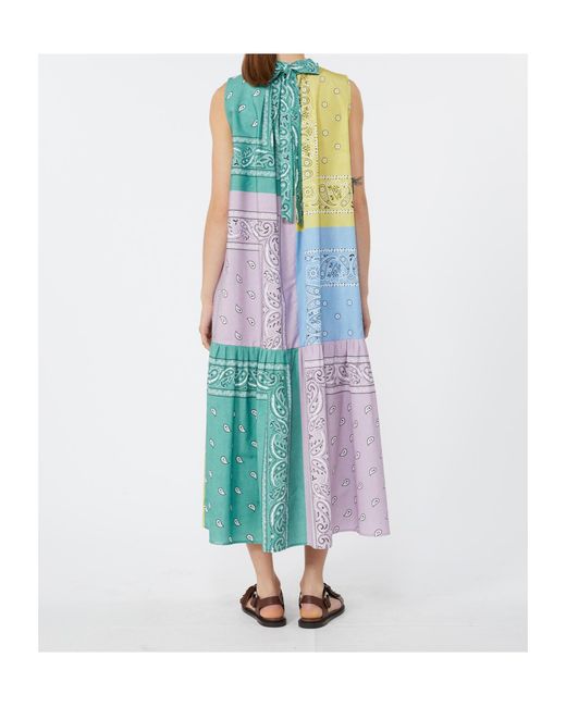Weekend by Maxmara Blue Printed Cotton Poplin Dress