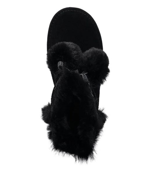 Liu Jo Black Faux-Fur Pompom Boots