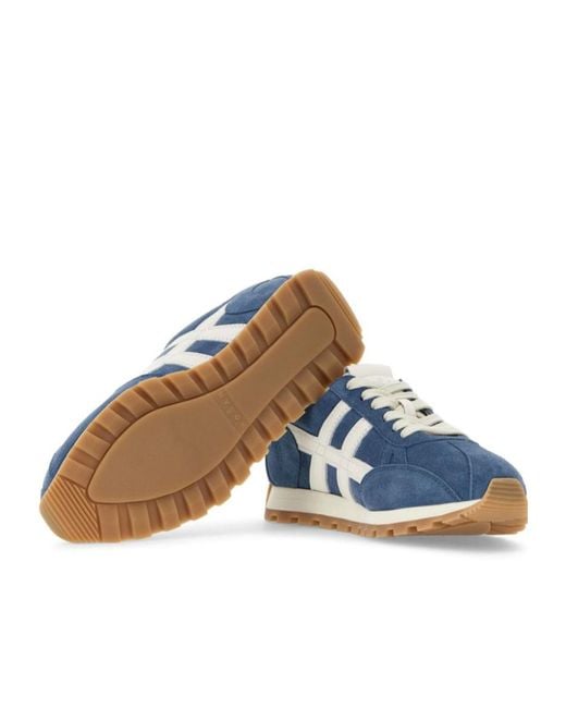 Hogan Blue Logo Patch Low-Top Sneakers