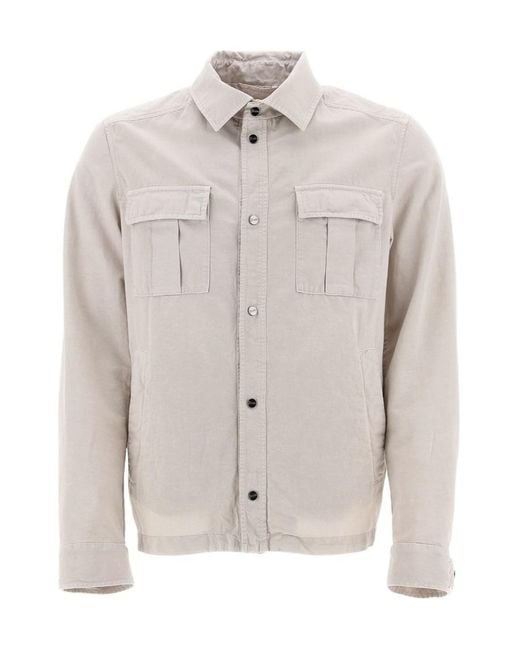 Herno White Buttoned Utility Jackets for men