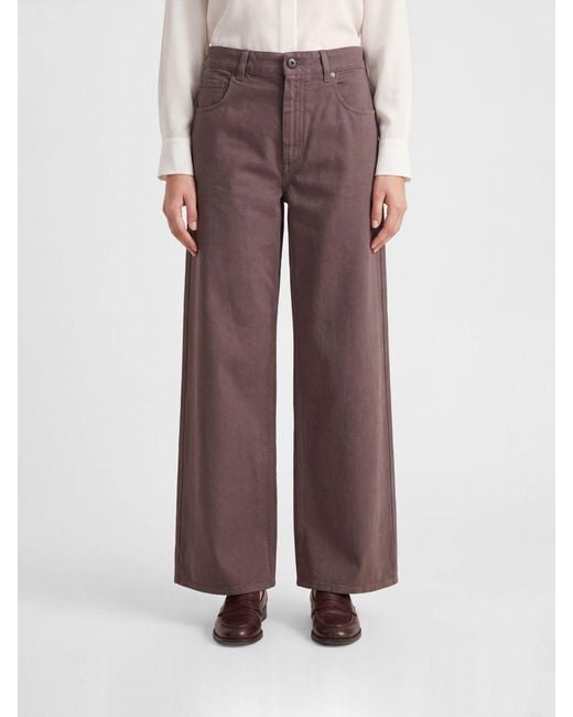 Brunello Cucinelli Brown Wide-Leg Trousers