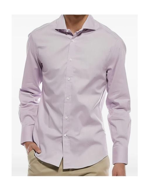 Brunello Cucinelli Purple Long-Sleeve Button-Down Shirt for men