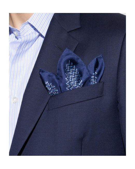 Ferragamo Blue Square Pocket Square for men