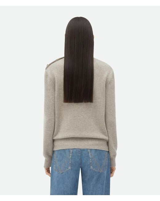 Bottega Veneta Blue Cashmere Sweater With Knot Buttons