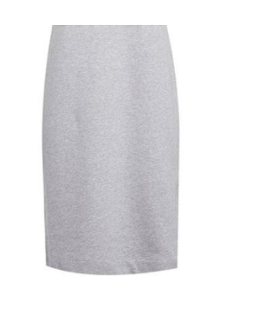 Moschino Gray Logo Printed Round-Neck T-Shirt Dress