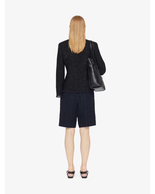 Givenchy Black Textured Frayed-Edge Jacket