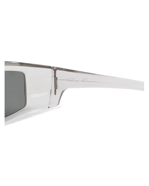 Rick Owens White Rectangular Frame Sunglasses for men