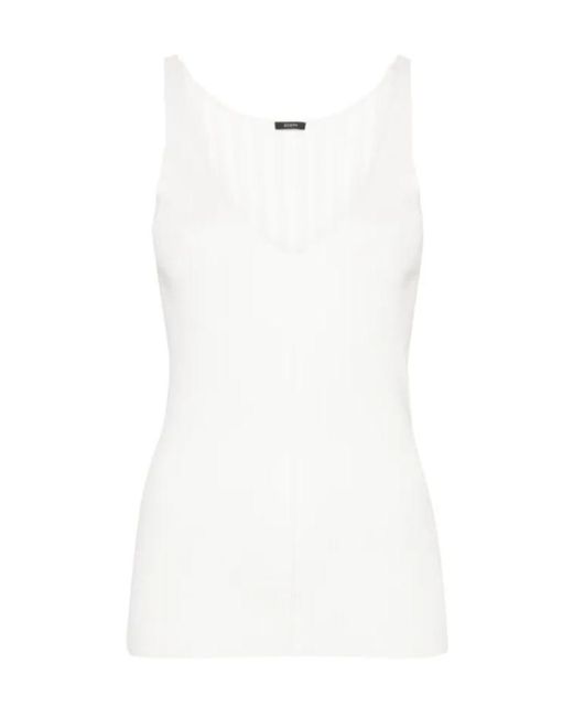Joseph White Satiny Knitted Tank Top