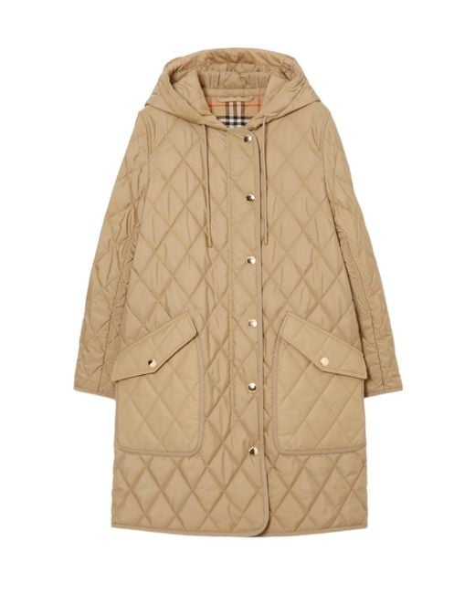 Burberry Natural Diamond Quilted Thermoregulated Hooded Coat
