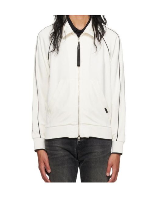Tom Ford Gray Logo-Patch Zip-Up Jacket for men