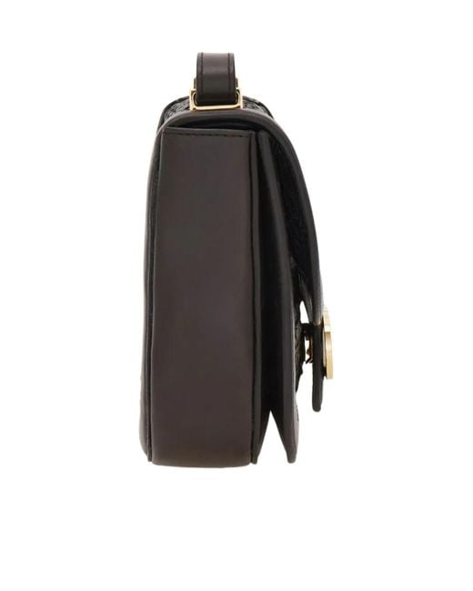 Ferragamo Black Double Gancini North-South Crossbody Bag (Xs)