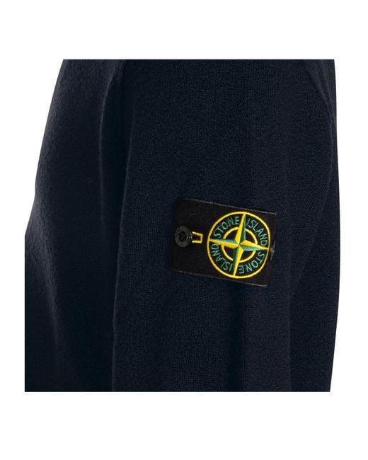 Stone Island Blue High-Neck Cardigan for men